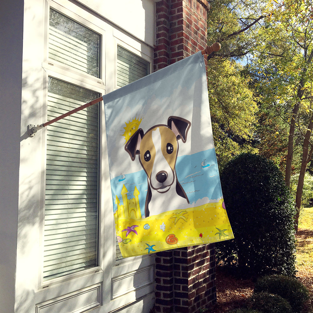 Jack Russell Terrier Summer Beach Flag Canvas House Size BB2129CHF  the-store.com.