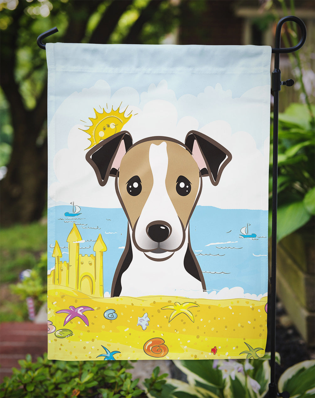 Jack Russell Terrier Summer Beach Flag Garden Size BB2129GF