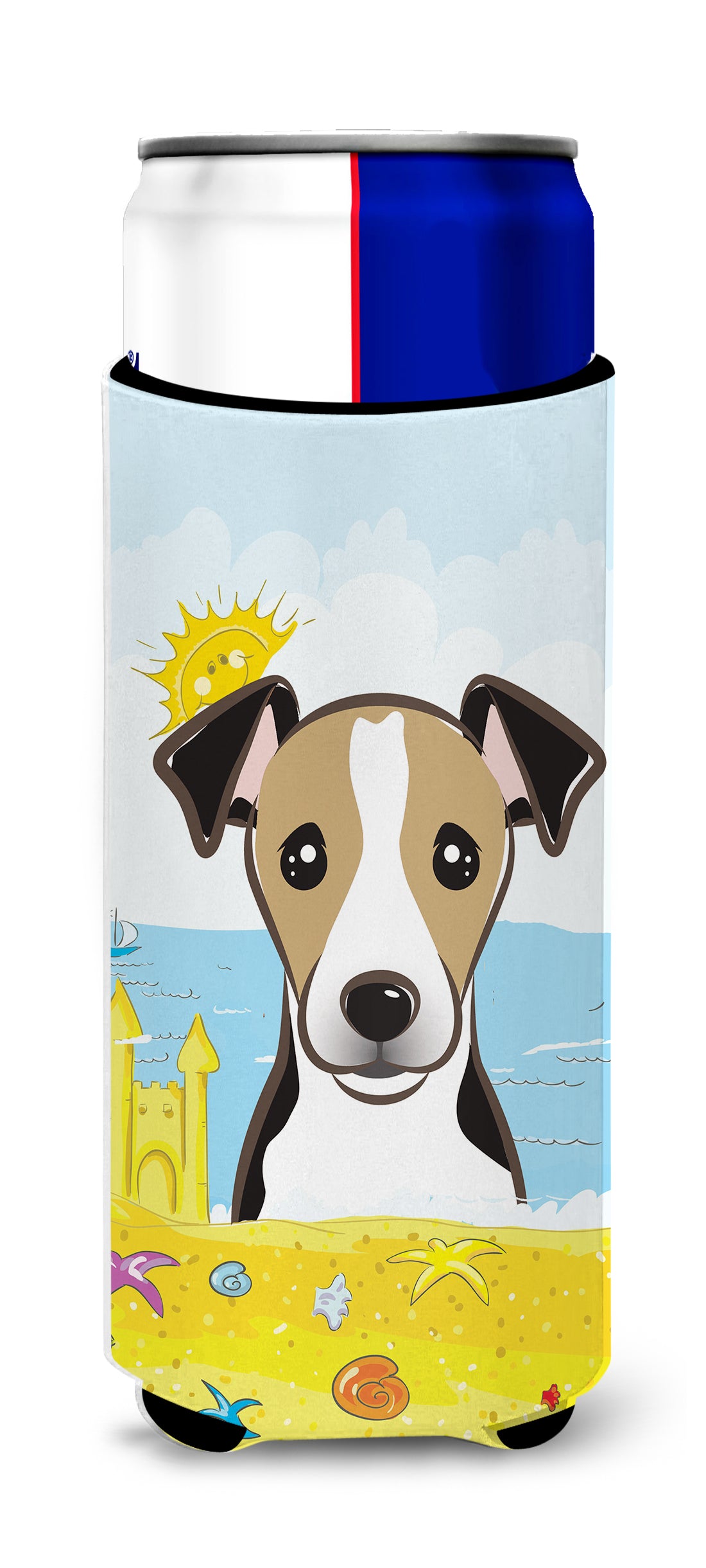 Jack Russell Terrier Summer Beach  Ultra Beverage Insulator for slim cans BB2129MUK