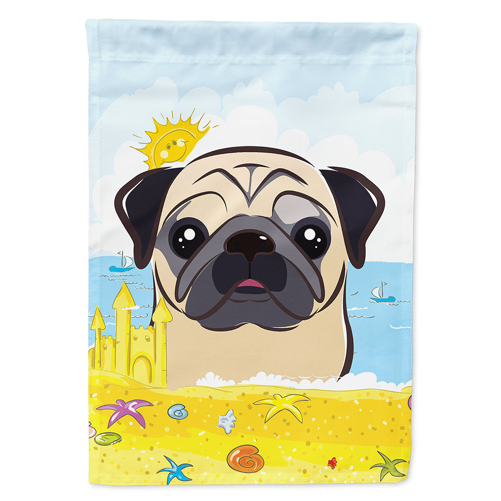 Fawn Pug Summer Beach Flag Canvas House Size BB2130CHF