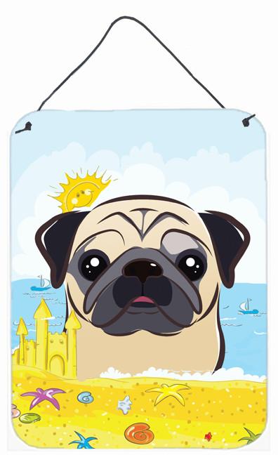 Fawn Pug Summer Beach Wall or Door Hanging Prints BB2130DS1216 by Caroline's Treasures