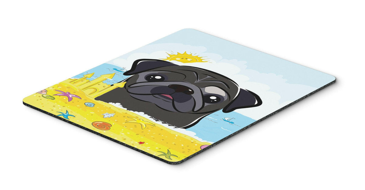 Black Pug Summer Beach Mouse Pad, Hot Pad or Trivet BB2131MP by Caroline&#39;s Treasures