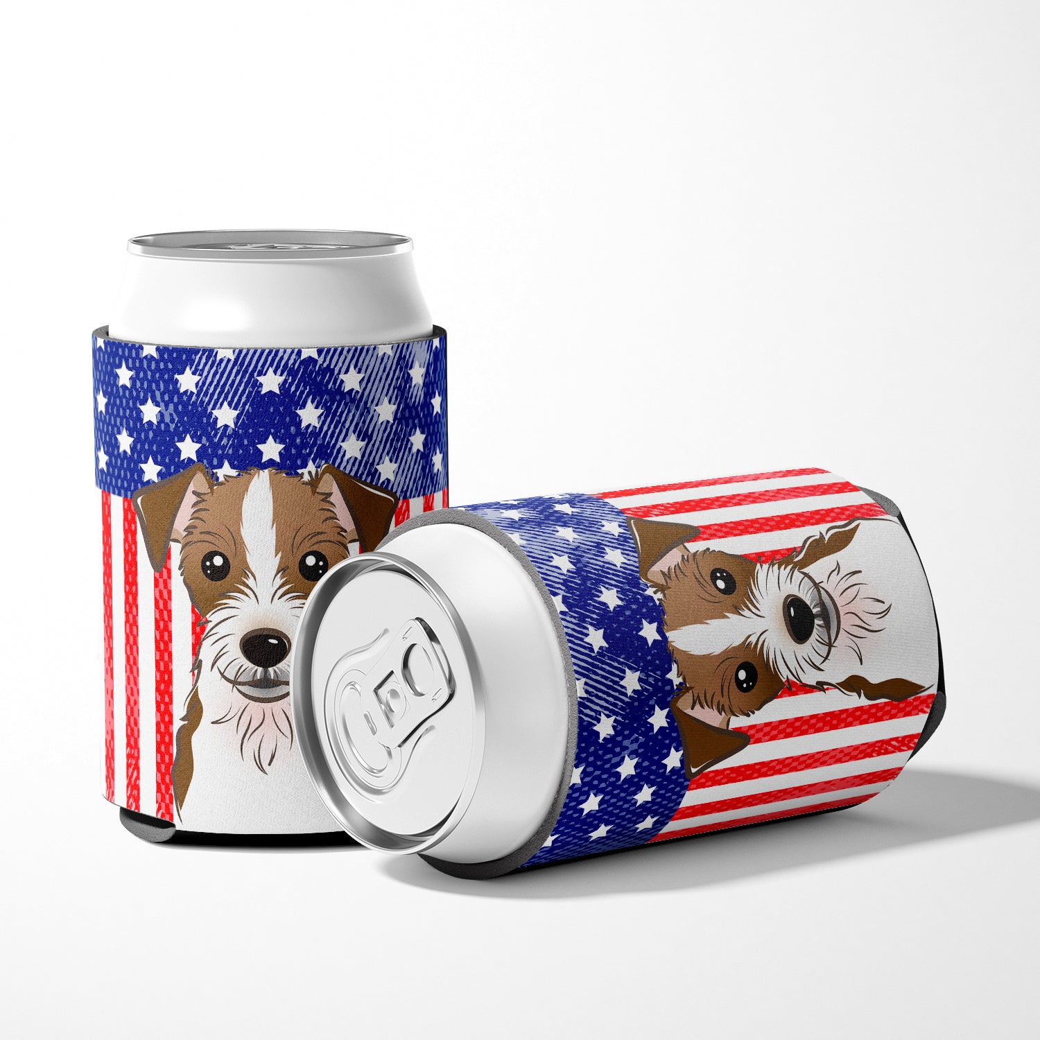 American Flag and Jack Russell Terrier Can or Bottle Hugger BB2132CC.