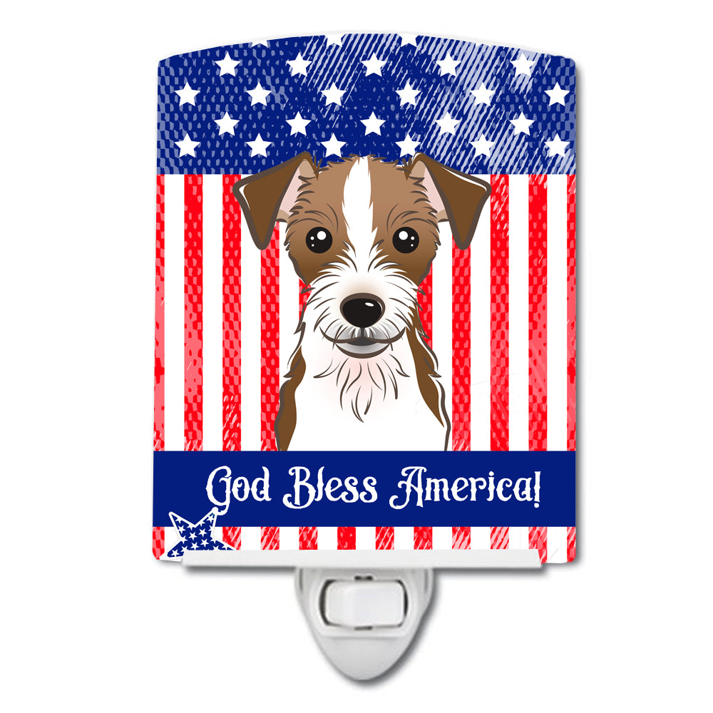 American Flag and Jack Russell Terrier Ceramic Night Light BB2132CNL - the-store.com