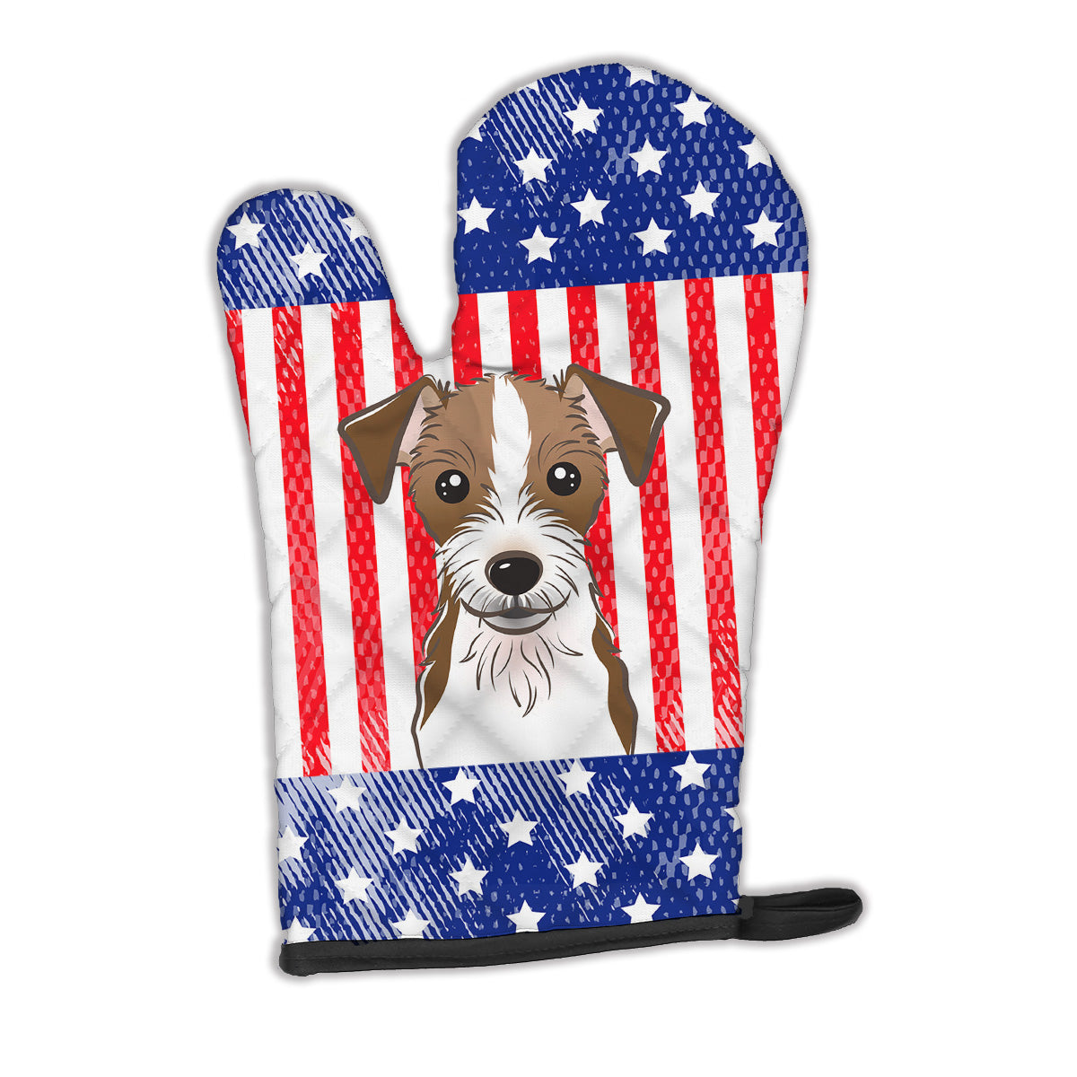 American Flag and Jack Russell Terrier Oven Mitt BB2132OVMT  the-store.com.