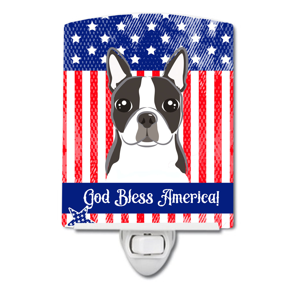 American Flag and Boston Terrier Ceramic Night Light BB2133CNL - the-store.com