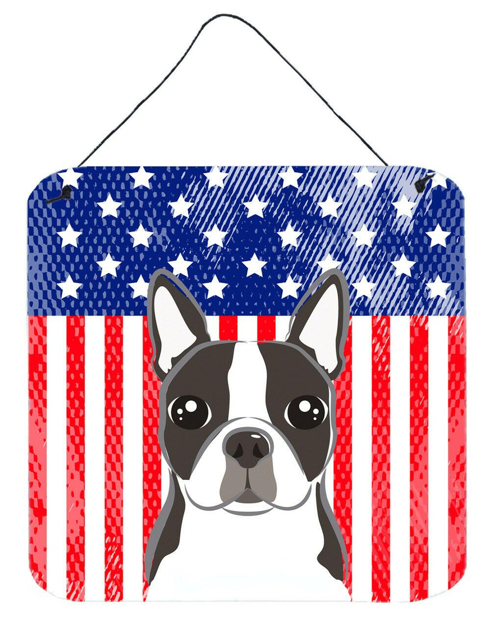 American Flag and Boston Terrier Wall or Door Hanging Prints BB2133DS66 by Caroline&#39;s Treasures
