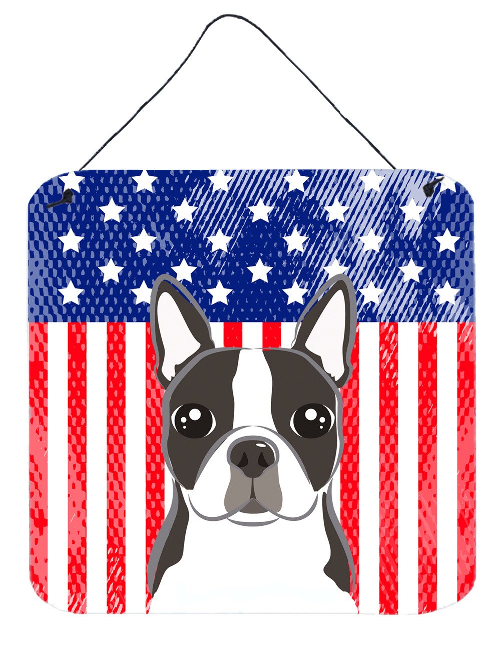 American Flag and Boston Terrier Wall or Door Hanging Prints BB2133DS66 by Caroline's Treasures
