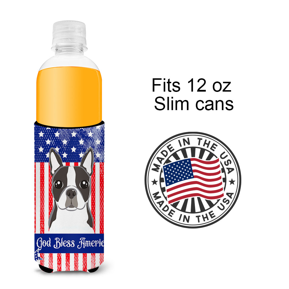 Boston Terrier  Ultra Beverage Insulator for slim cans BB2133MUK