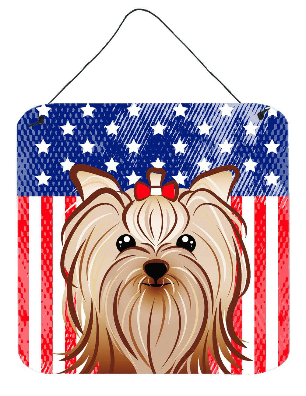 American Flag and Yorkie Yorkishire Terrier Wall or Door Hanging Prints BB2134DS66 by Caroline's Treasures