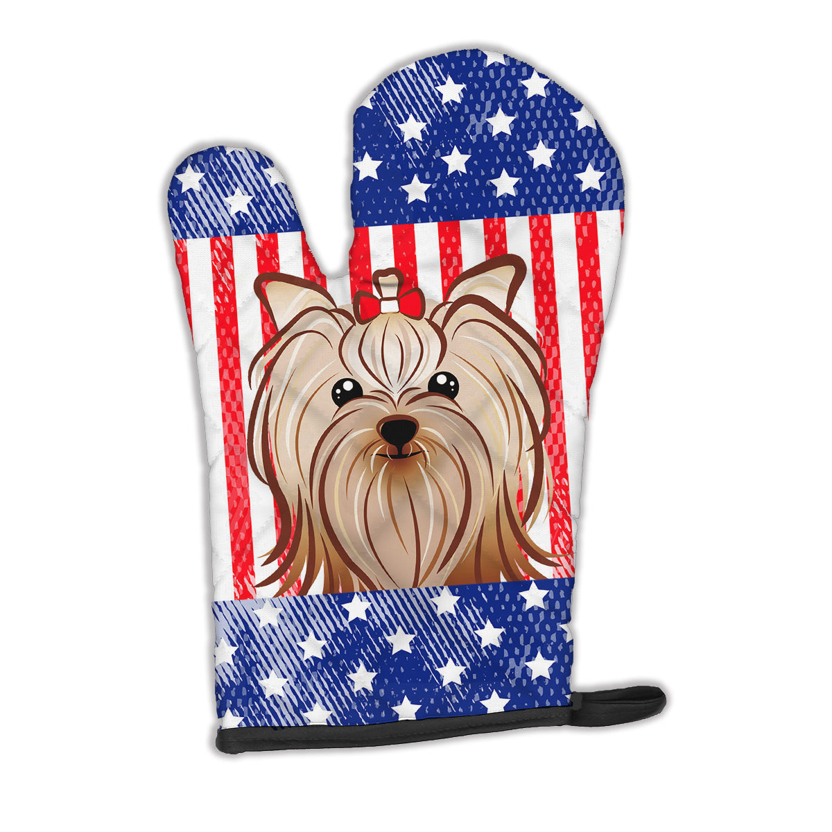 American Flag and Yorkie Yorkishire Terrier Oven Mitt BB2134OVMT  the-store.com.