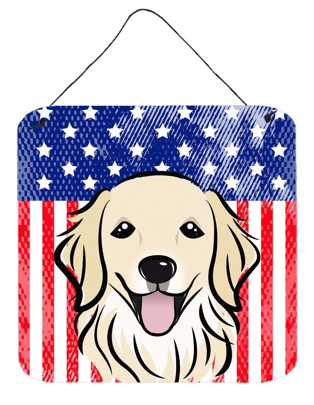 American Flag and Golden Retriever Wall or Door Hanging Prints BB2135DS66 by Caroline's Treasures