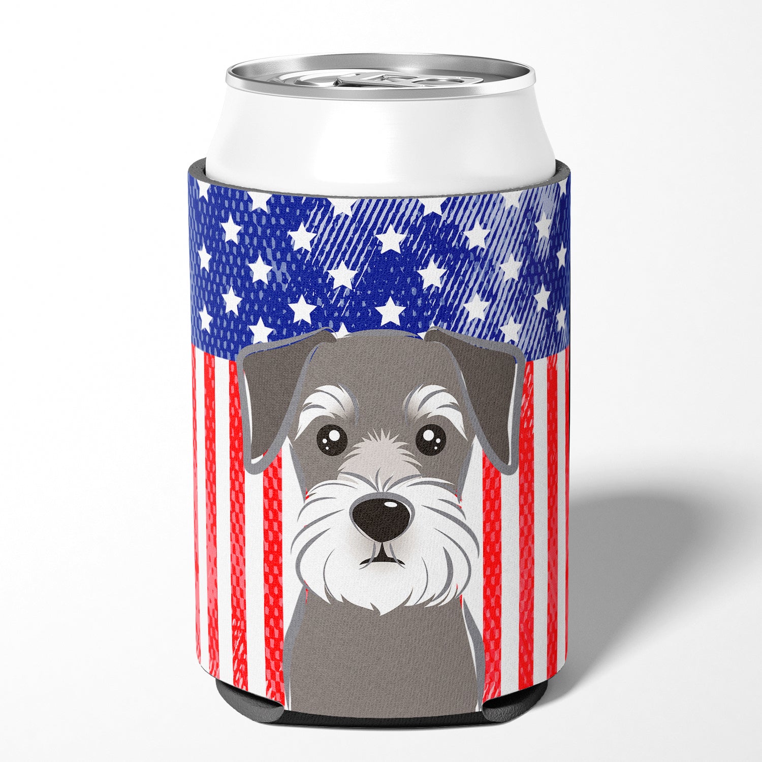 American Flag and Schnauzer Can or Bottle Hugger BB2136CC