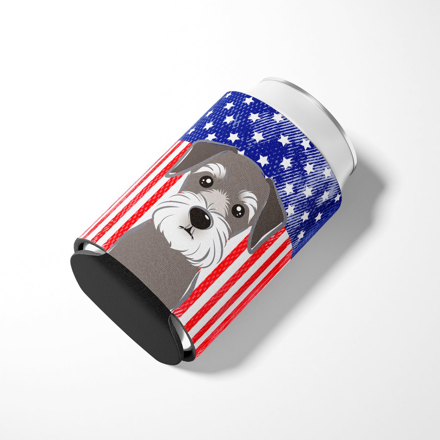 American Flag and Schnauzer Can or Bottle Hugger BB2136CC.