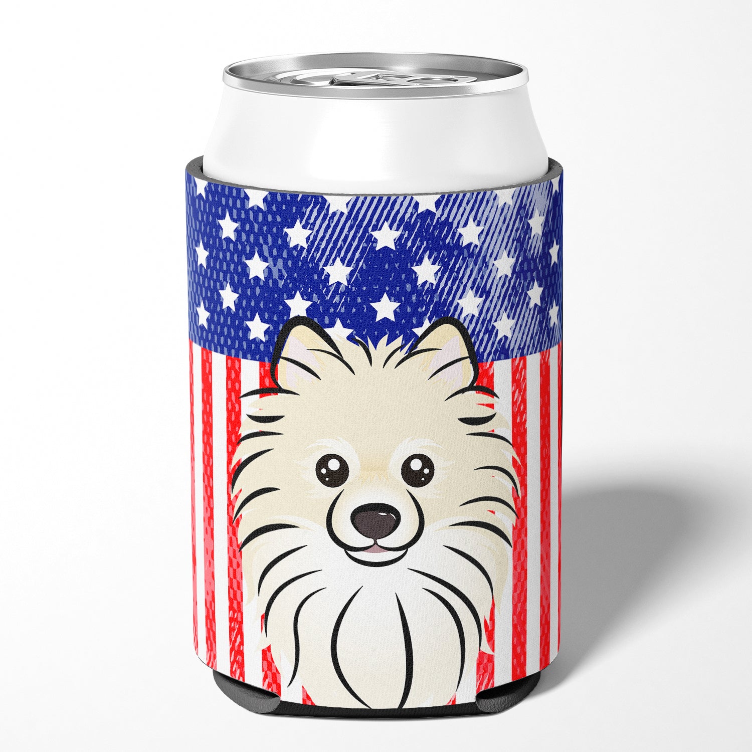 American Flag and Pomeranian Can or Bottle Hugger BB2137CC