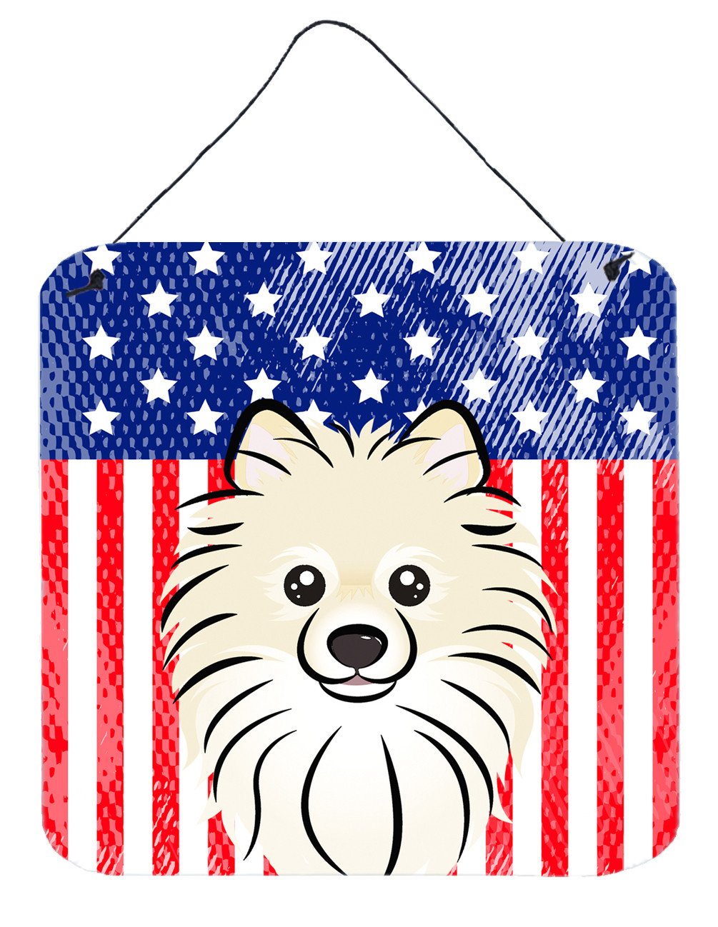 American Flag and Pomeranian Wall or Door Hanging Prints BB2137DS66 by Caroline's Treasures