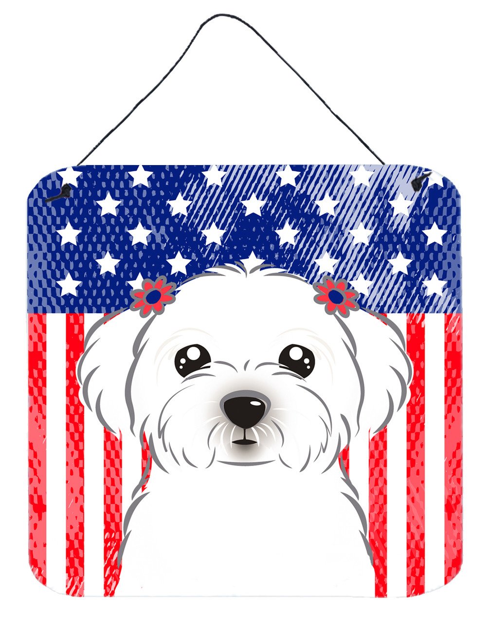 American Flag and Maltese Wall or Door Hanging Prints BB2138DS66 by Caroline's Treasures