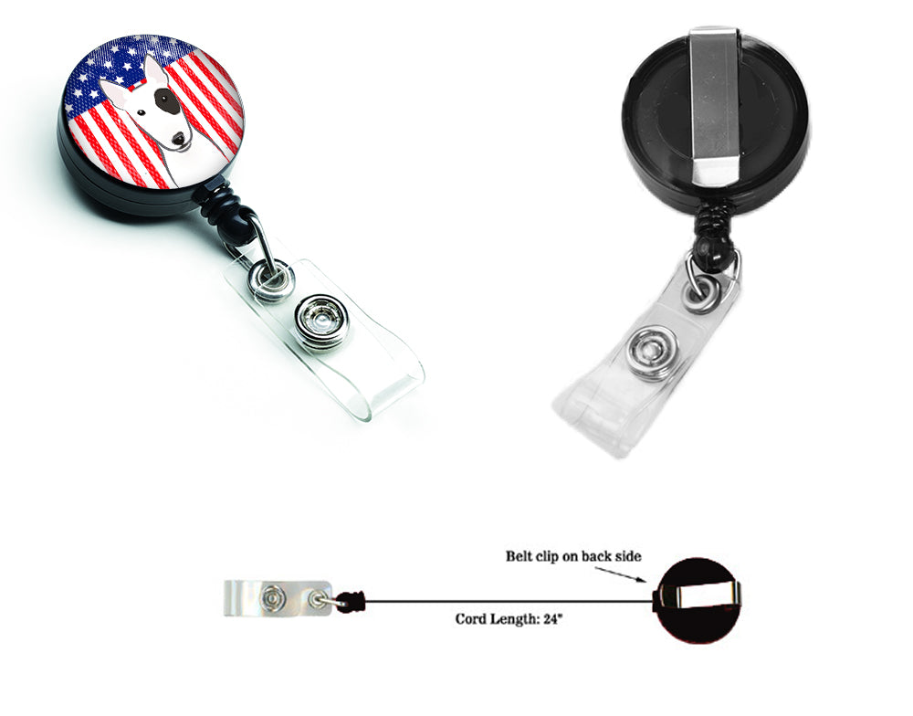 American Flag and Bull Terrier Retractable Badge Reel BB2139BR