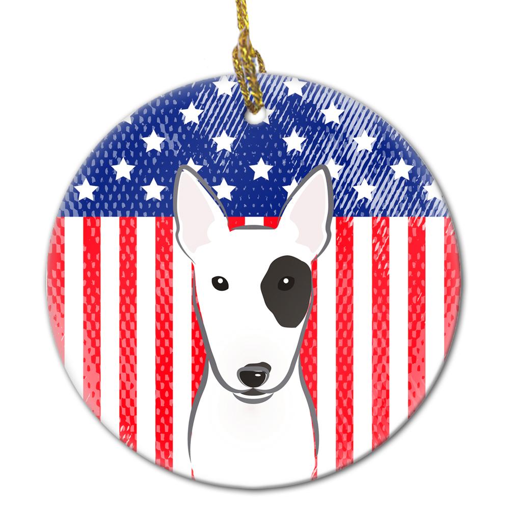 American Flag and Bull Terrier Ceramic Ornament BB2139CO1 by Caroline&#39;s Treasures