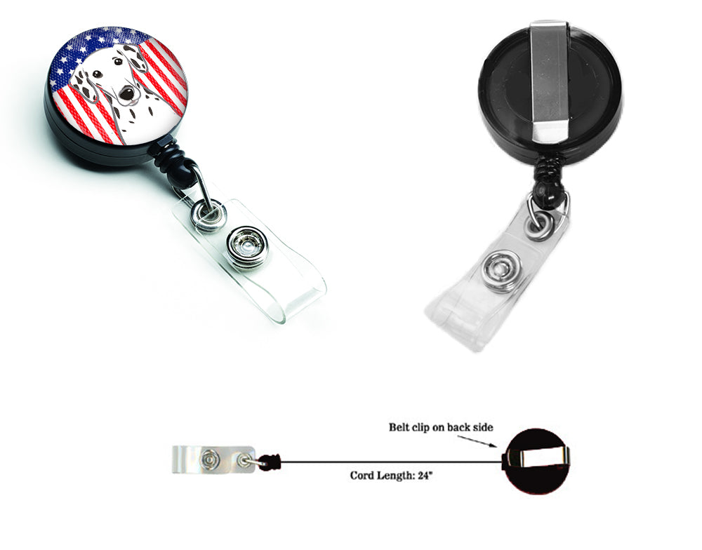 American Flag and Dalmatian Retractable Badge Reel BB2140BR