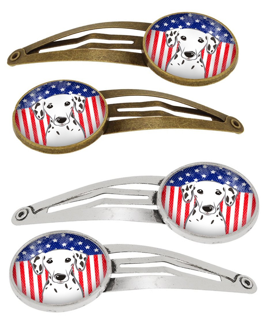 American Flag and Dalmatian Set of 4 Barrettes Hair Clips BB2140HCS4 by Caroline&#39;s Treasures