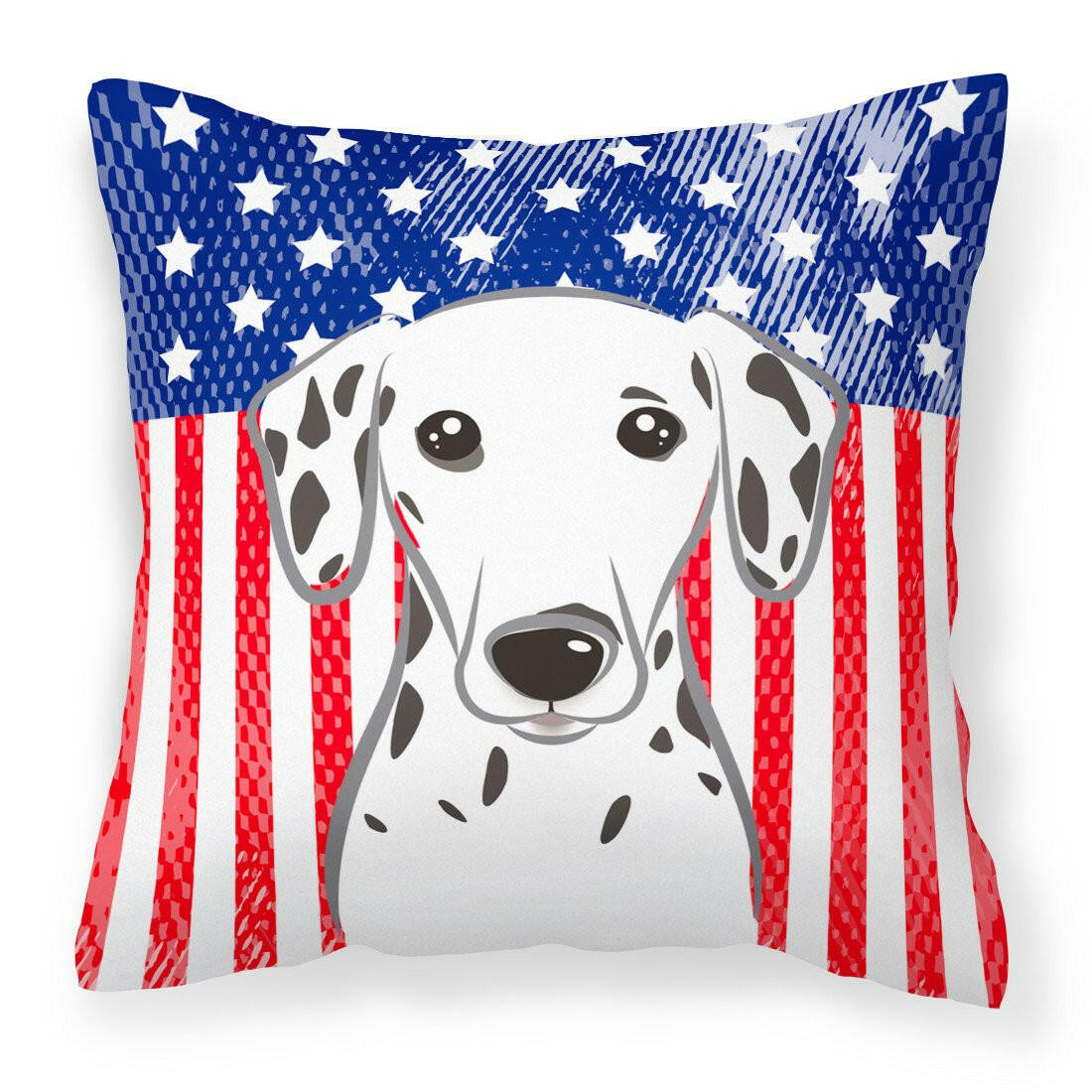 American Flag and Dalmatian Fabric Decorative Pillow BB2140PW1414 - the-store.com