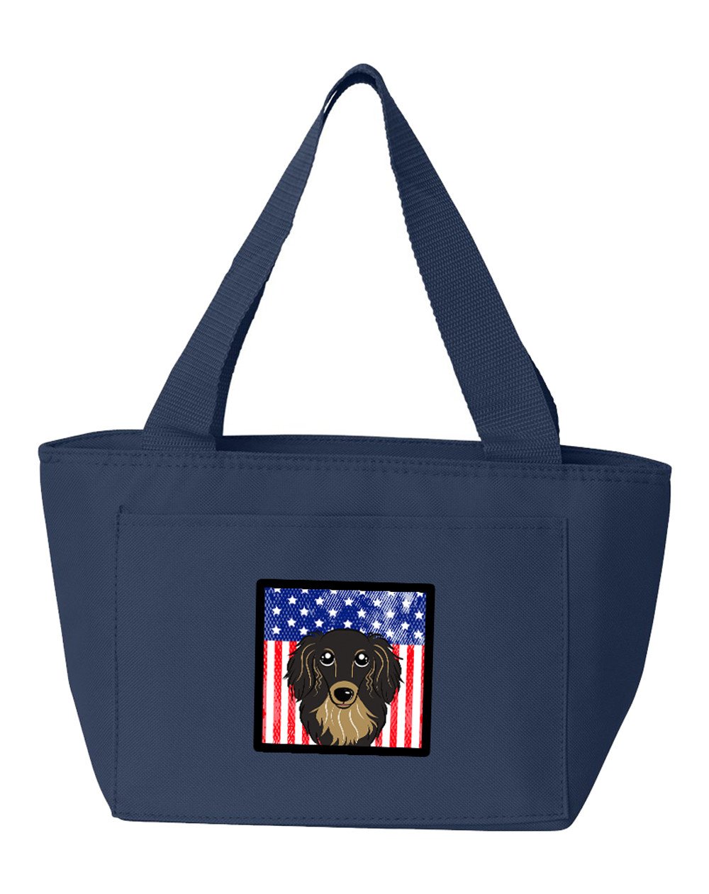 American Flag and Longhair Black and Tan Dachshund Lunch Bag BB2143NA-8808 by Caroline&#39;s Treasures