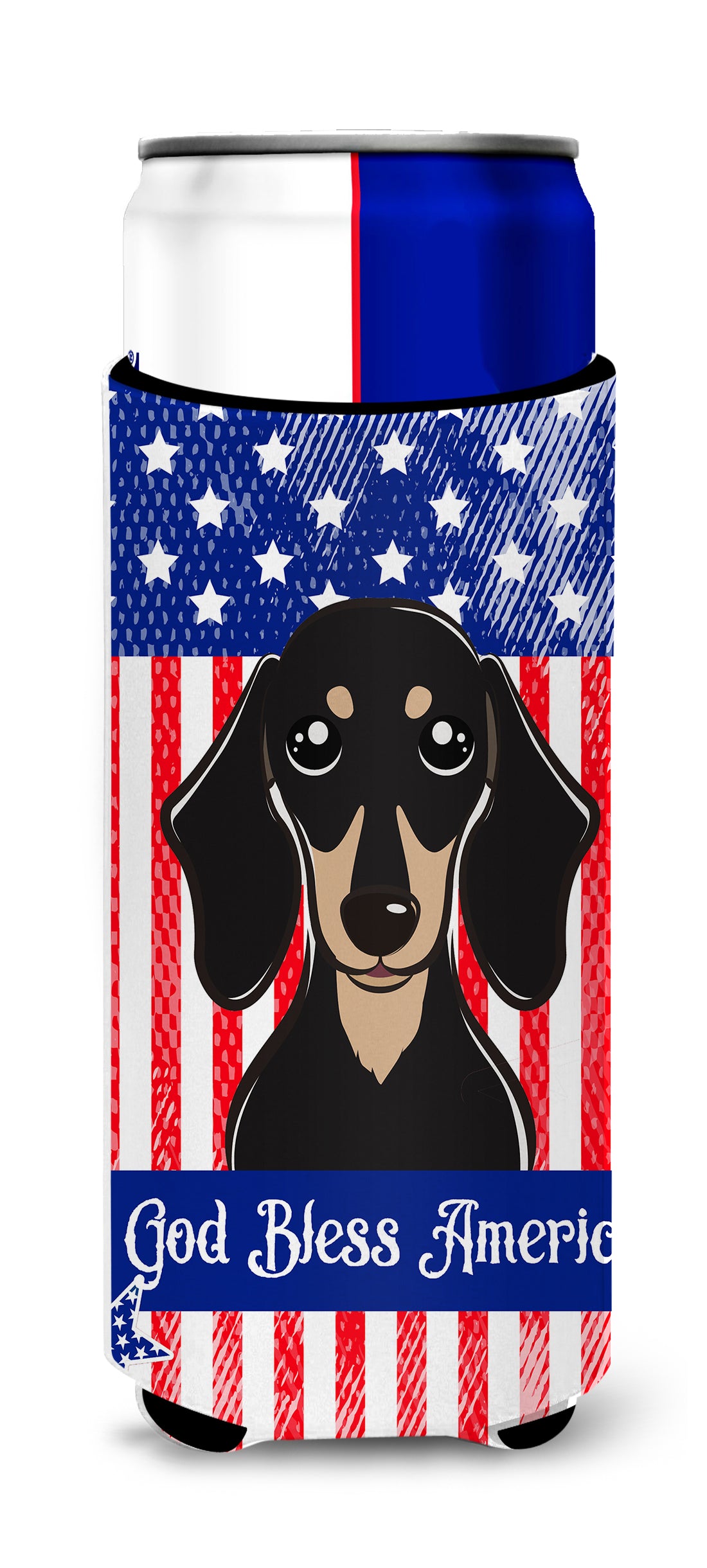 Smooth Black and Tan Dachshund  Ultra Beverage Insulator for slim cans BB2145MUK  the-store.com.