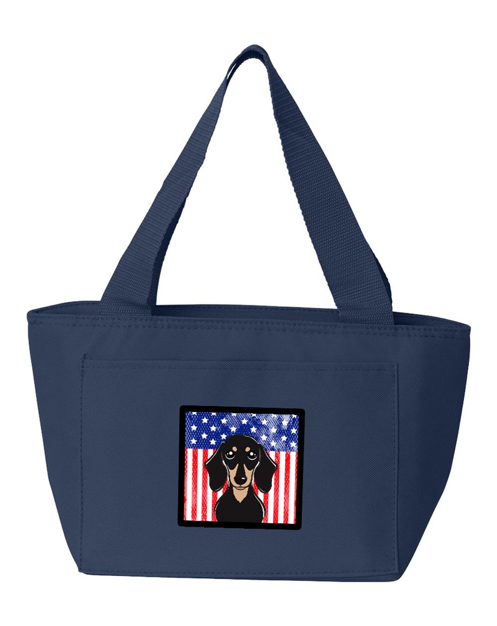 American Flag and Smooth Black and Tan Dachshund Lunch Bag BB2145NA-8808 by Caroline&#39;s Treasures