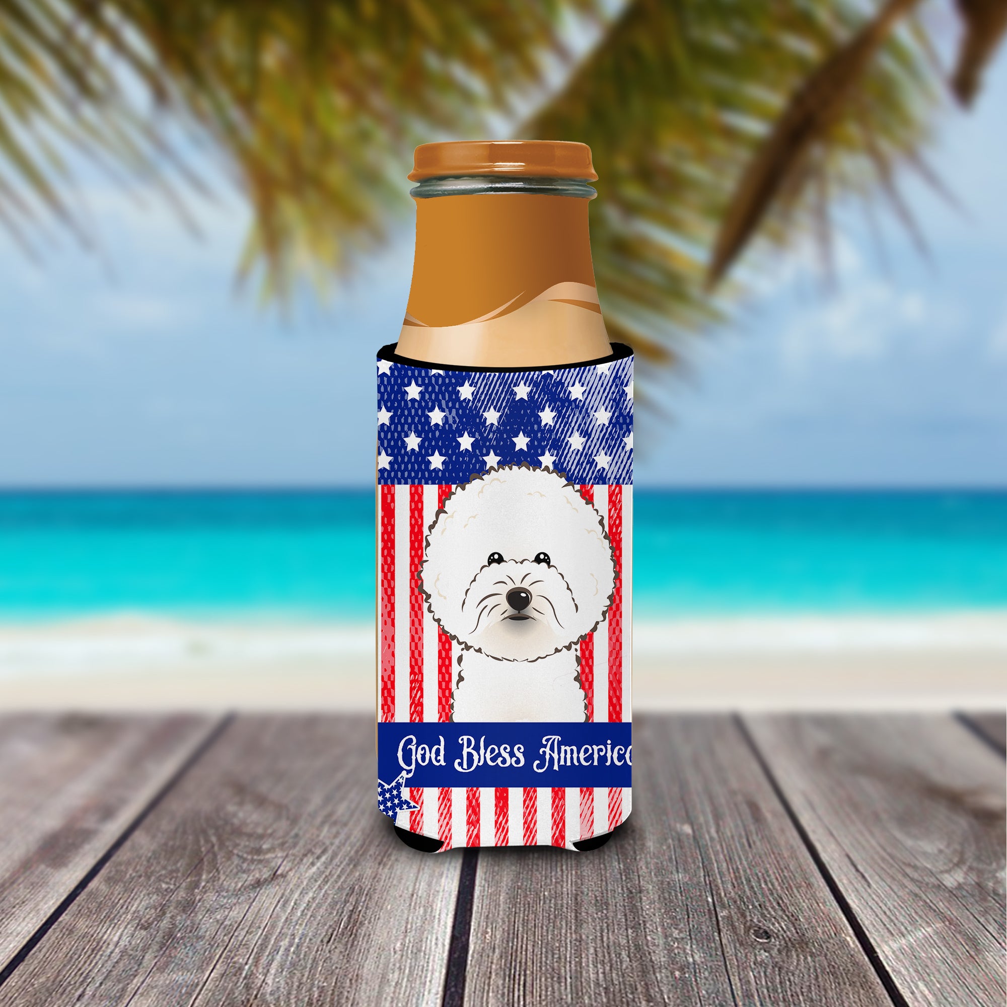 Bichon Frise  Ultra Beverage Insulator for slim cans BB2147MUK  the-store.com.