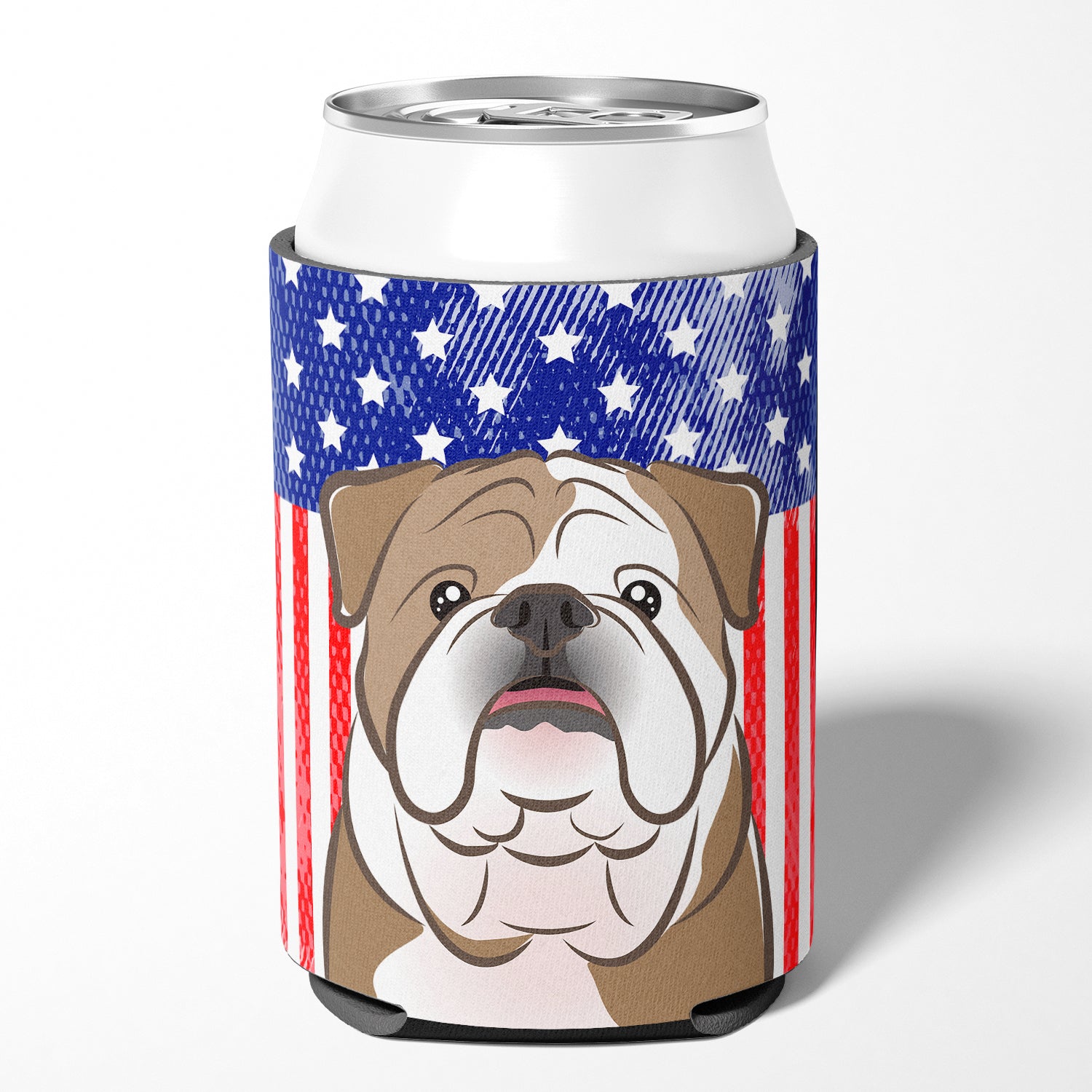 American Flag and English Bulldog  Can or Bottle Hugger BB2149CC