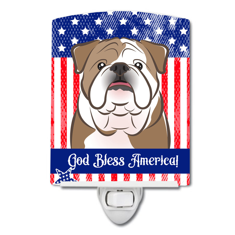 American Flag and English Bulldog  Ceramic Night Light BB2149CNL - the-store.com