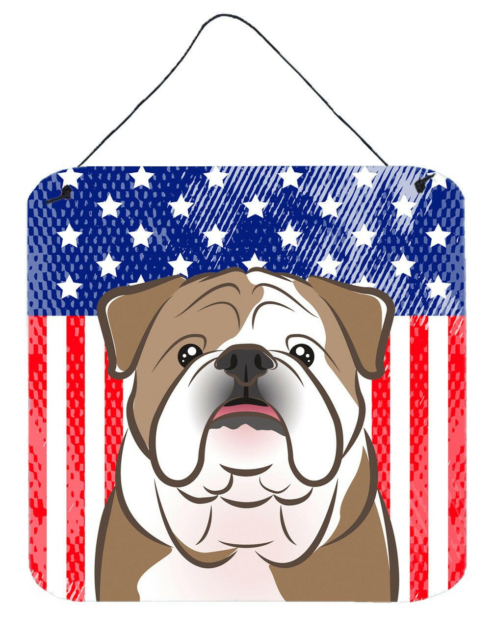 American Flag and English Bulldog  Wall or Door Hanging Prints BB2149DS66 by Caroline's Treasures