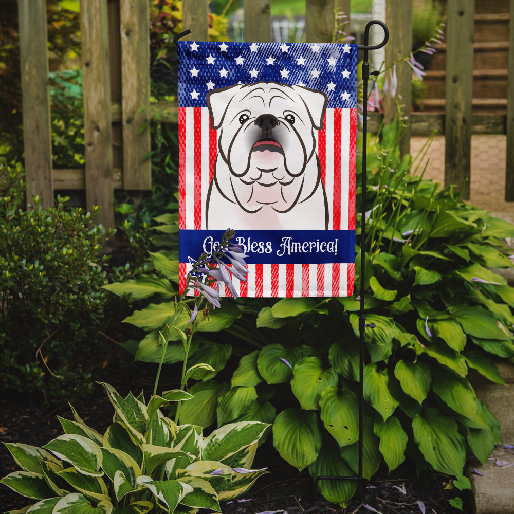 Caroline's Treasures White English Bulldog Garden Flag – Decorative Outdoor Yard Flag BB2150GF