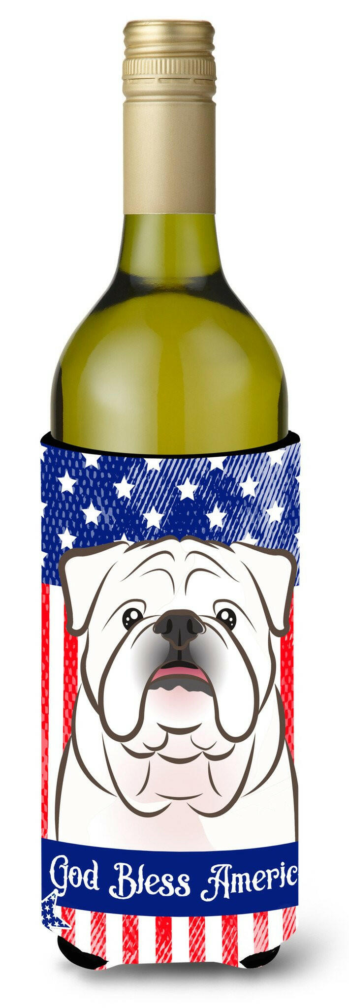 White English Bulldog  Wine Bottle Beverage Insulator Hugger BB2150LITERK by Caroline&#39;s Treasures