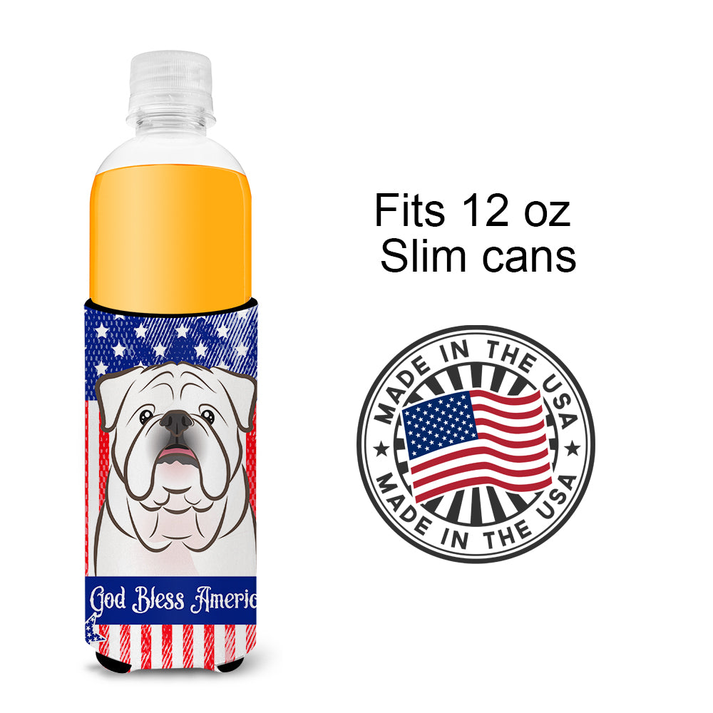 White English Bulldog   Ultra Beverage Insulator for slim cans BB2150MUK  the-store.com.