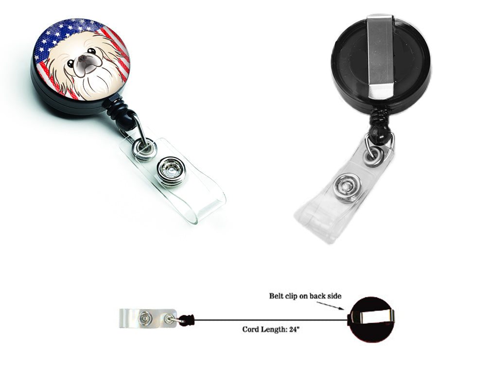 American Flag and Pekingese Retractable Badge Reel BB2151BR.