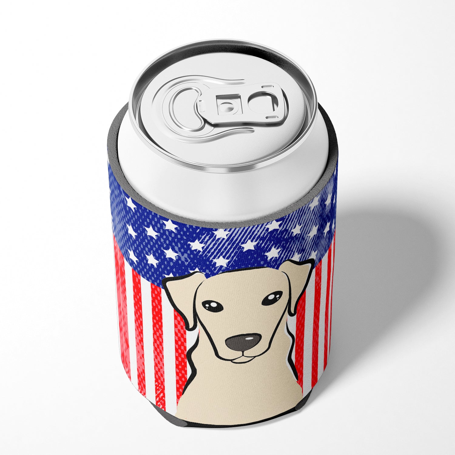 American Flag and Yellow Labrador Can or Bottle Hugger BB2152CC.