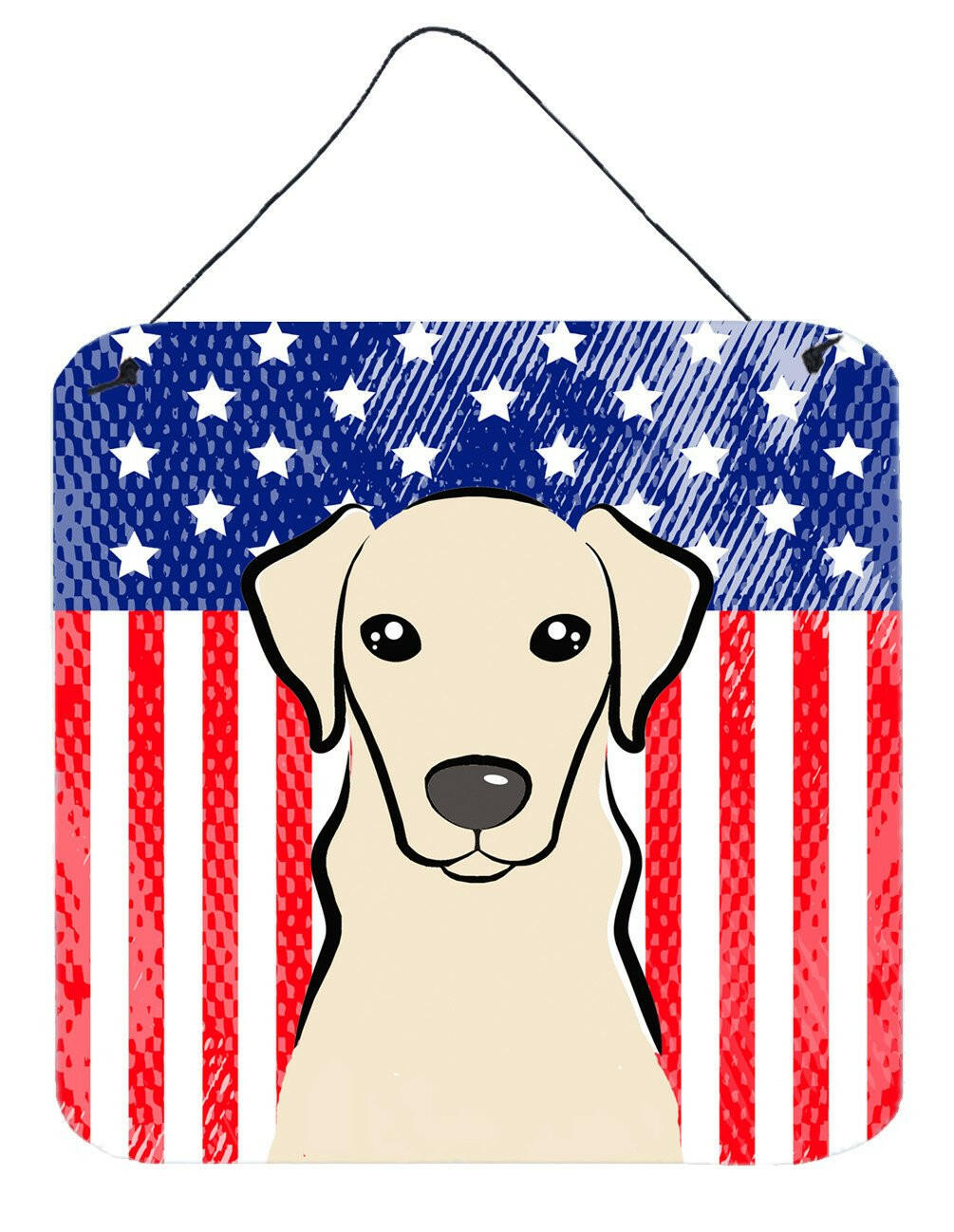 American Flag and Yellow Labrador Wall or Door Hanging Prints BB2152DS66 by Caroline&#39;s Treasures