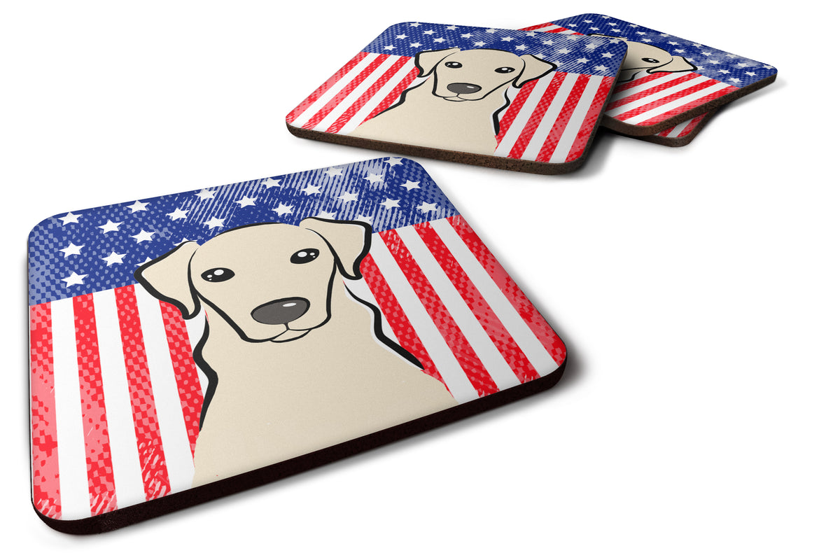 American Flag and Yellow Labrador Foam Coaster Set of 4 - the-store.com