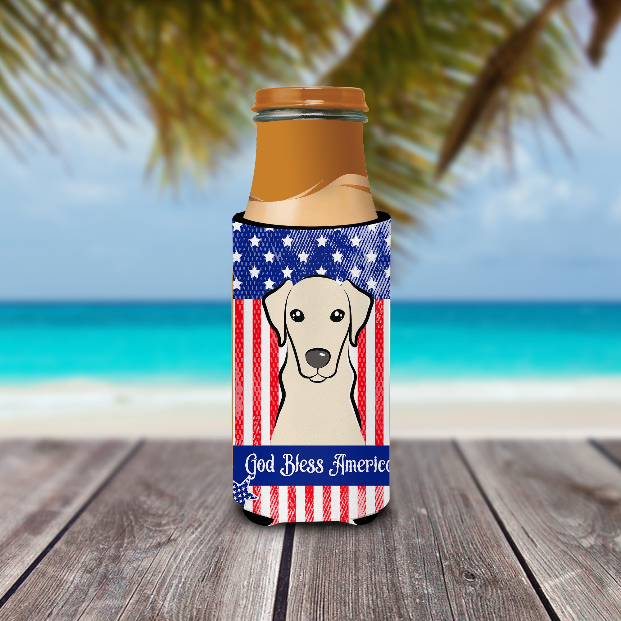 Yellow Labrador  Ultra Beverage Insulator for slim cans BB2152MUK  the-store.com.