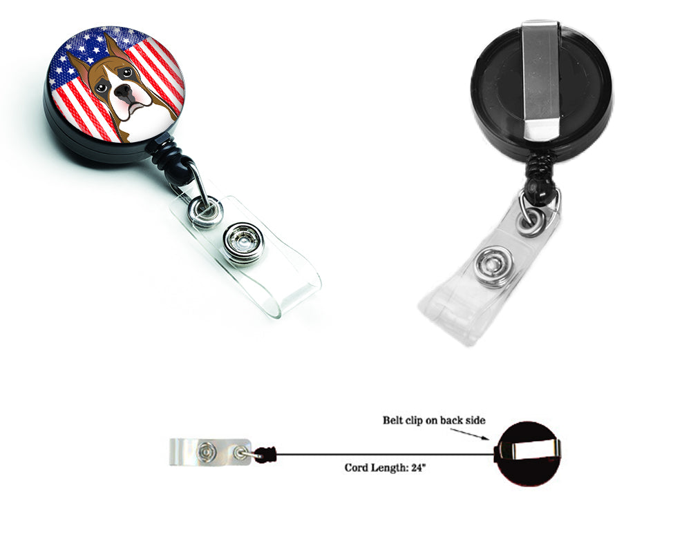 American Flag and Boxer Retractable Badge Reel BB2153BR