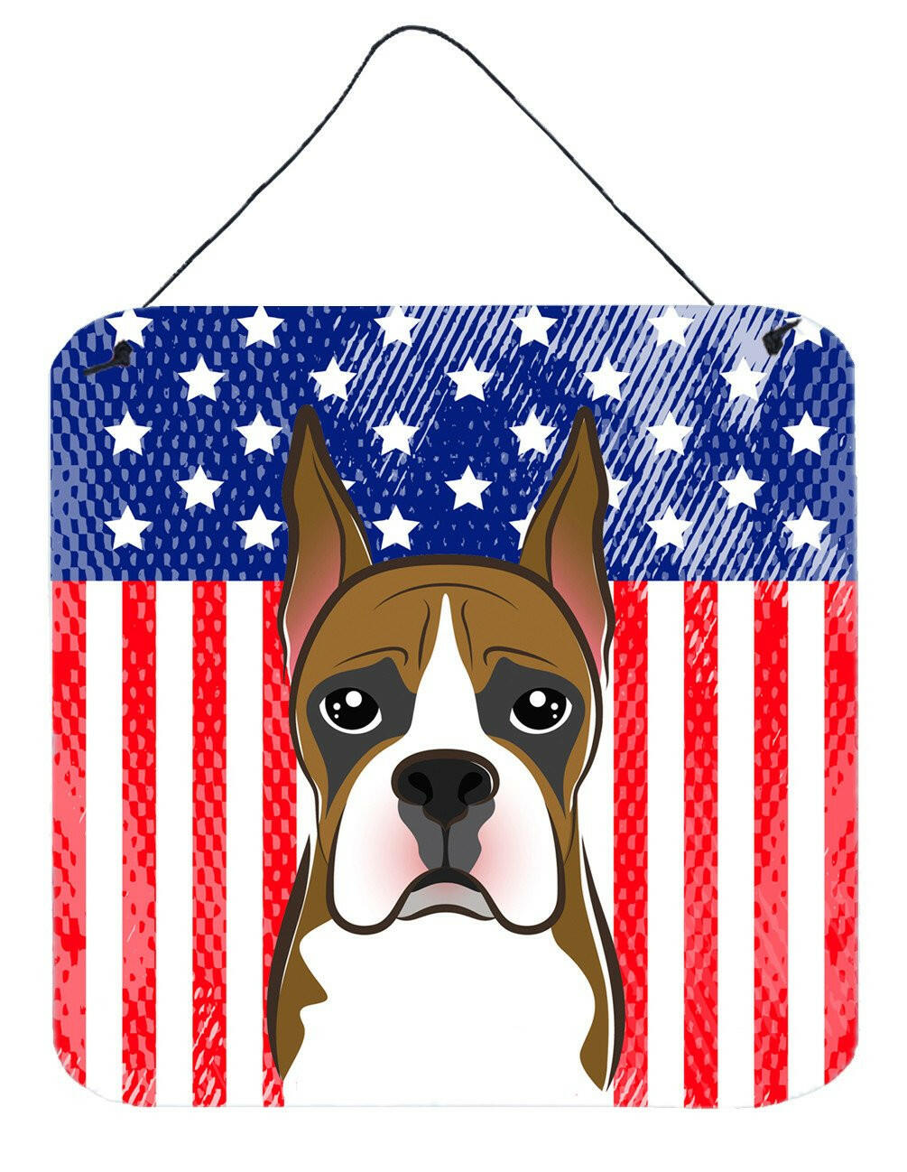 American Flag and Boxer Wall or Door Hanging Prints BB2153DS66 by Caroline&#39;s Treasures