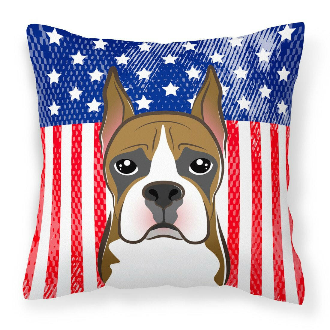 American Flag and Boxer Fabric Decorative Pillow BB2153PW1414 - the-store.com