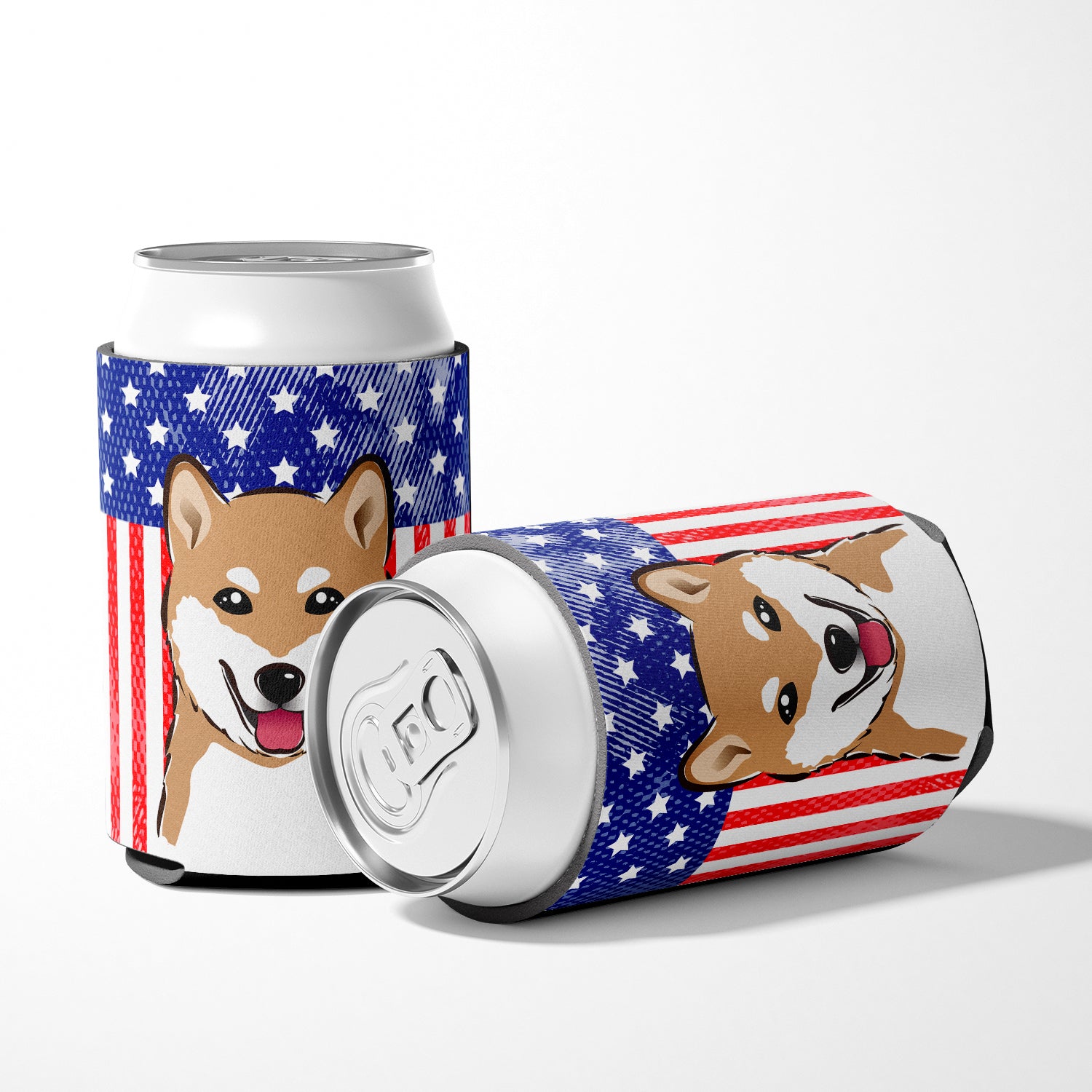 American Flag and Shiba Inu Can or Bottle Hugger BB2155CC