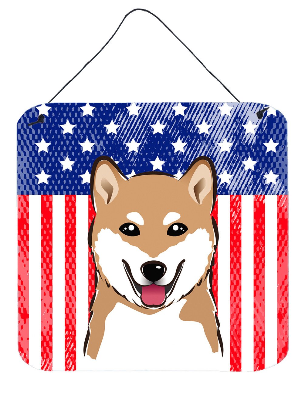American Flag and Shiba Inu Wall or Door Hanging Prints BB2155DS66 by Caroline's Treasures