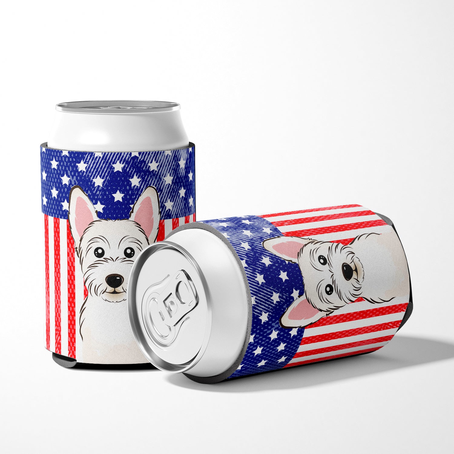 American Flag and Westie Can or Bottle Hugger BB2156CC