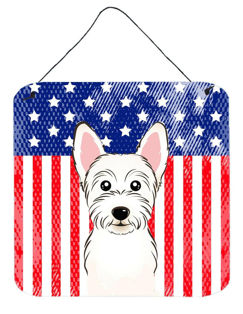 American Flag and Westie Wall or Door Hanging Prints BB2156DS66 by Caroline&#39;s Treasures