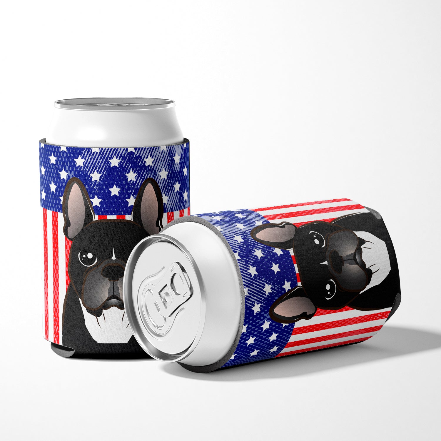 American Flag and French Bulldog Can or Bottle Hugger BB2157CC