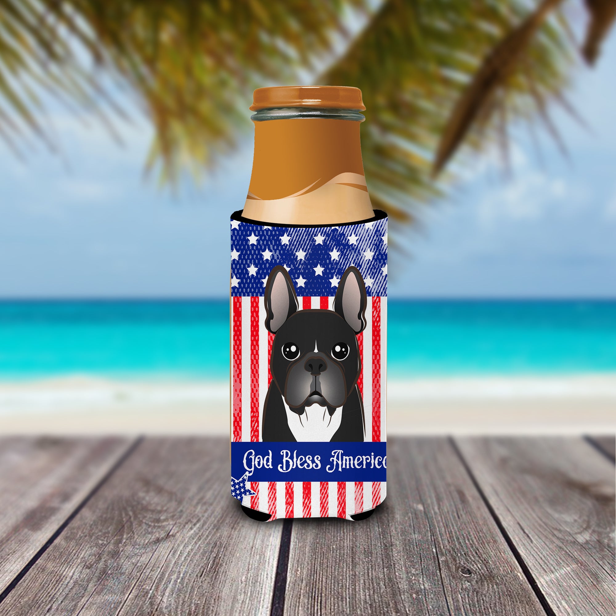 French Bulldog  Ultra Beverage Insulator for slim cans BB2157MUK  the-store.com.